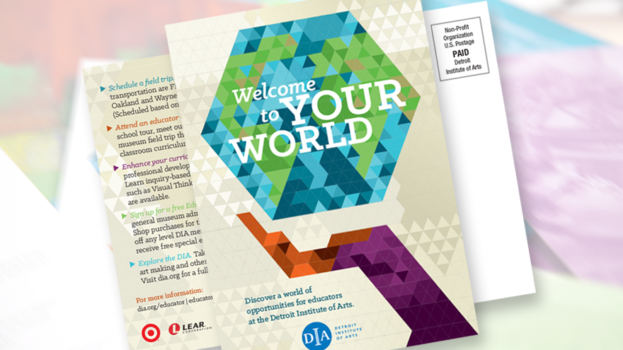 DIA Postcard Nonprofit, graphic designer, postcard design, direct mail